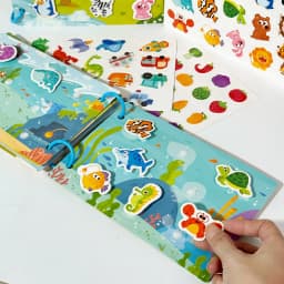 Dinosaur Fruit-Themed Busybook Quiet Book, with 5 Major Themes and Various Accessories, Designed for Children Aged 36 Months and Above, Covering Numbers, Letters, and Colors, with Clear and Easy-To-Understand English Instructions, Tailored to Children's Cognitive Development, Promoting Hand-Eye Coordination and Basic Skills, the Perfect Choice for Children's Day and Christmas Gifts