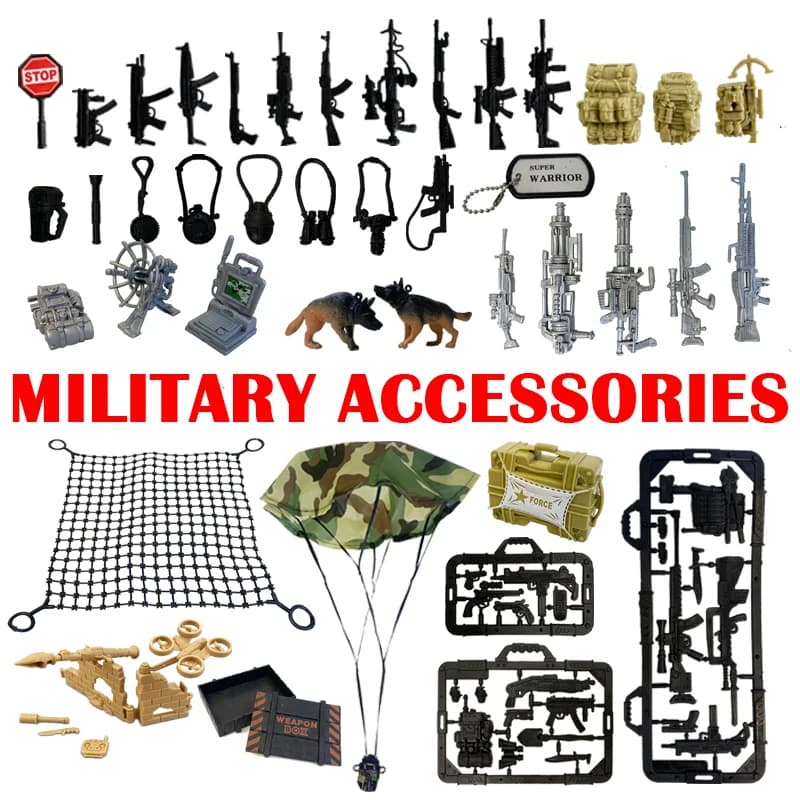 Parachute Toy Army Soldier Guns Net Knapsack Military Accessories Action Figure Toy for Boy Children Christmas Gift