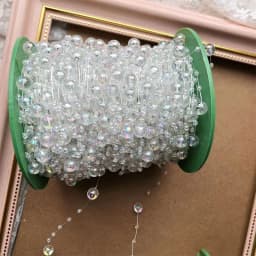 5/10yards 3-8mm Fishing Line Artificial Pearls String Beads Chain for Diy Christmas Tree Wreath Decoration Party Supplies