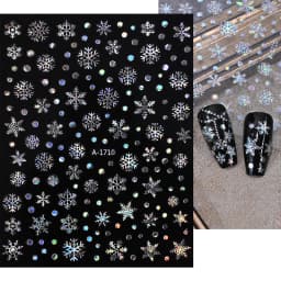 1sheet 3D White Snowflakes Nail Stickers for Christmas Winter Snow Flower Self-adhesive Nail Art Decals DIY Manicure Decorations
