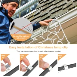 50/100Pcs Holiday Lights Roof Hooks Gutter Clips Christmas Lights Gutter Stainless Steel Hooks for Hanging Outdoor String Light