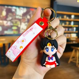 Anime Sailor Moon Keychain Cartoon Cute Cat Figures Keyring Mars Jupiter Mercury Backpack Car Key Chain Christmas Gifts