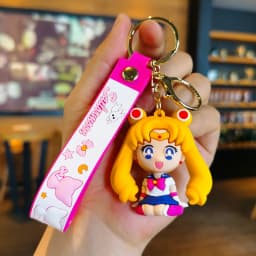 Anime Sailor Moon Keychain Cartoon Cute Cat Figures Keyring Mars Jupiter Mercury Backpack Car Key Chain Christmas Gifts