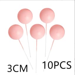 10 Pcs Colour Ball Happy Birthday Cake Topper 3CM Frosted Balls Kids Christmas Party Gift Cake Topper Wedding Dessert Decoration