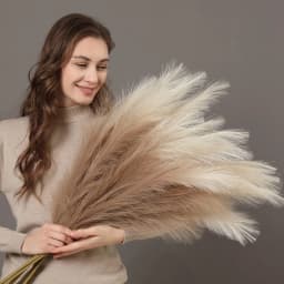 Large Artificial Pampas Grass 97cm Fake Pampas Floral 3/6 Branches Boho Farmhouse Room Wedding Decor Christmas Autumn Decoration