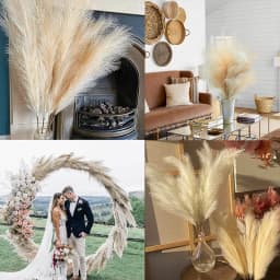 Large Artificial Pampas Grass 97cm Fake Pampas Floral 3/6 Branches Boho Farmhouse Room Wedding Decor Christmas Autumn Decoration