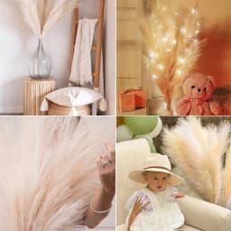 Large Artificial Pampas Grass 97cm Fake Pampas Floral 3/6 Branches Boho Farmhouse Room Wedding Decor Christmas Autumn Decoration