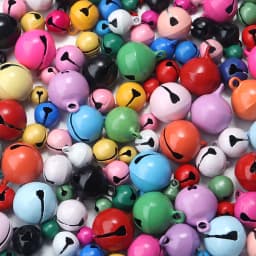 50pcs/lot Metal Jingle Bells 6/8/10/12/14mm Candy Color Christmas Bells Beads Ornaments For DIY Party Decorations Accessories