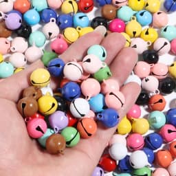 50pcs/lot Metal Jingle Bells 6/8/10/12/14mm Candy Color Christmas Bells Beads Ornaments For DIY Party Decorations Accessories