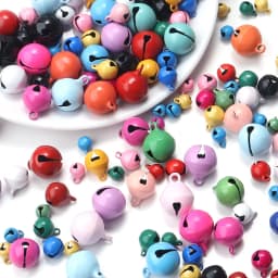 50pcs/lot Metal Jingle Bells 6/8/10/12/14mm Candy Color Christmas Bells Beads Ornaments For DIY Party Decorations Accessories