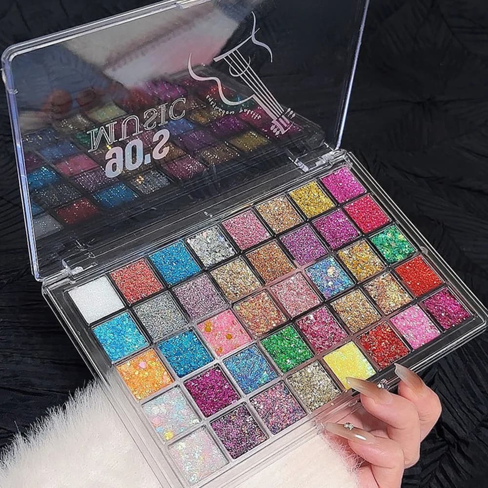 40 Colors Glitter Palette Face Glitter for Women Sparkling Eye Hair Body Paint Glitter Gel for Halloween Christmas