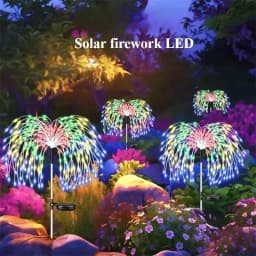 Solar Firework Fairy Lights 60 LED Outdoor Garden Decoration 8 Flashing Modes Lawn Pathway Lights Patio Party Christmas Wedding