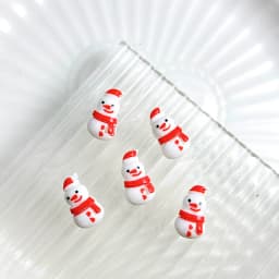 20PCS Kawaii Painted Snowman Gloves Resin Nail Charms 3D Cartoon Reindeer Gift Box Nail Art Decorations DIY Christmas Nail Parts