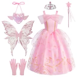 Baby Girl Party Ball Gown Girls Pink Dress Sets Child Christmas Clothes Kids Halloween Sleeping Beauty Aurora Princess Dresses