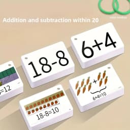 132 Cards with Addition and Subtraction Within 0-10, a Complete Set of Cards for Early Childhood Math Development, Including Addition, Subtraction, Multiplication, and Division Mental Arithmetic Cards, to Train Children's Mathematical Thinking, Concentration, and Help Them Learn, Suitable for School Supplies, Holiday Gifts, Classroom Activities, Arithmetic Practice, Educational Flashcards, Interactive Learning, Learning and Educational Writing Aids, Christmas Gifts