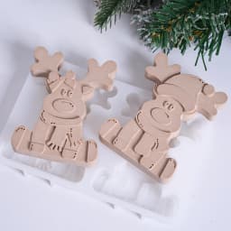 3D Reindeer Silicone Mold DIY Handmade Creative Christmas Ornament Plaster Mold Cute Couple Deer Craft Gift Xmas Decor Supplies