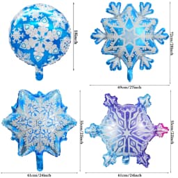 Snowflake Foil Mylar Balloon for Frozen Snow Princess Theme Birthday Party Decoration Christmas Winter Wonderland Party Supplies