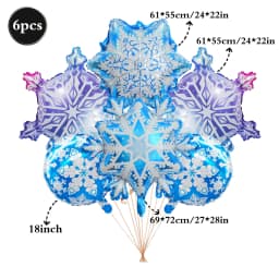 Snowflake Foil Mylar Balloon for Frozen Snow Princess Theme Birthday Party Decoration Christmas Winter Wonderland Party Supplies