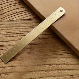 2pcs/1pc 6In Brass Ruler, 1mm Thick Dual-Scale English &Metric with Engraved Markings, Handle & Hole for Hanging, Christmas Gift