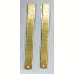 2pcs/1pc 6In Brass Ruler, 1mm Thick Dual-Scale English &Metric with Engraved Markings, Handle & Hole for Hanging, Christmas Gift