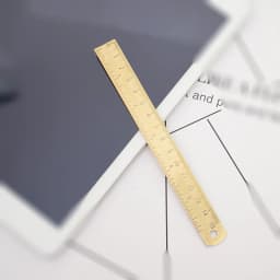 2pcs/1pc 6In Brass Ruler, 1mm Thick Dual-Scale English &Metric with Engraved Markings, Handle & Hole for Hanging, Christmas Gift