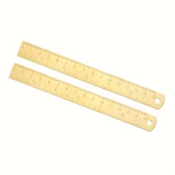 2pcs/1pc 6In Brass Ruler, 1mm Thick Dual-Scale English &Metric with Engraved Markings, Handle & Hole for Hanging, Christmas Gift