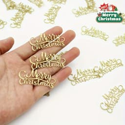 100pcs/Set Golden Glitter Merry Christmas Table Confetti Scatter for Xmas Christmas Holiday Party Favor Decorations Supplies