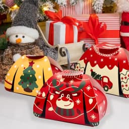 24pcs Christmas Candy Boxes Assorted 3D Christmas Ugly Sweater Cookie Paper Boxes Cloth Shape Treat Box for Xmas Party Decor 