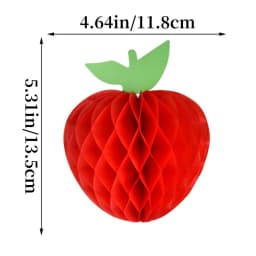 6Pcs10-20cm Red Apple Honeycomb Hanging Ornament for Birthday Back To School Carnival Christmas New Year Family Party Decoration