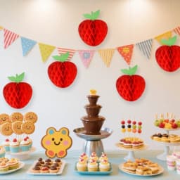 6Pcs10-20cm Red Apple Honeycomb Hanging Ornament for Birthday Back To School Carnival Christmas New Year Family Party Decoration