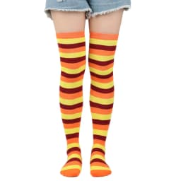 Striped Long Socks Women Over Knee High Stockings Christmas Halloween Cosplay Anime Performance Party Pinstripe Socks Gifts New