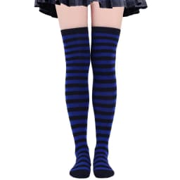 Striped Long Socks Women Over Knee High Stockings Christmas Halloween Cosplay Anime Performance Party Pinstripe Socks Gifts New