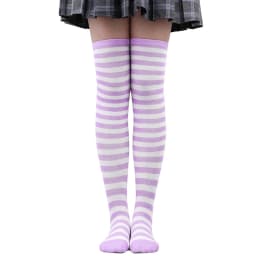 Striped Long Socks Women Over Knee High Stockings Christmas Halloween Cosplay Anime Performance Party Pinstripe Socks Gifts New