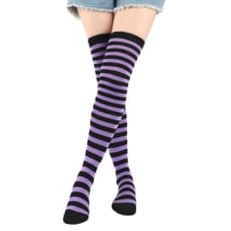 Striped Long Socks Women Over Knee High Stockings Christmas Halloween Cosplay Anime Performance Party Pinstripe Socks Gifts New