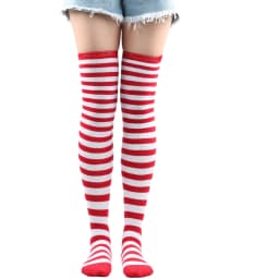 Striped Long Socks Women Over Knee High Stockings Christmas Halloween Cosplay Anime Performance Party Pinstripe Socks Gifts New