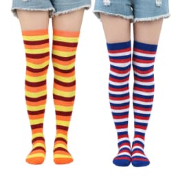 Striped Long Socks Women Over Knee High Stockings Christmas Halloween Cosplay Anime Performance Party Pinstripe Socks Gifts New