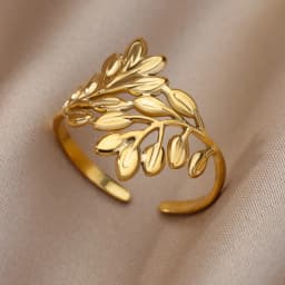 Irregular Hollow Opening Rings For Women Stainless Steel Gold Color Geometric Ring Fashion Simple Party Christmas Jewelry Gift