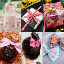 50 Yards 10mm Gingham Ribbons for Wedding Christmas Party Decorations Gifts Wrapping DIY Crafts Bow Hair Plaid Ribbon Packaging