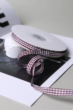 50 Yards 10mm Gingham Ribbons for Wedding Christmas Party Decorations Gifts Wrapping DIY Crafts Bow Hair Plaid Ribbon Packaging