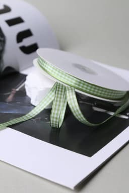 50 Yards 10mm Gingham Ribbons for Wedding Christmas Party Decorations Gifts Wrapping DIY Crafts Bow Hair Plaid Ribbon Packaging