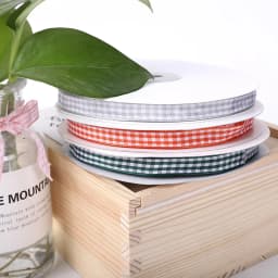 50 Yards 10mm Gingham Ribbons for Wedding Christmas Party Decorations Gifts Wrapping DIY Crafts Bow Hair Plaid Ribbon Packaging