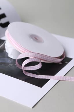 50 Yards 10mm Gingham Ribbons for Wedding Christmas Party Decorations Gifts Wrapping DIY Crafts Bow Hair Plaid Ribbon Packaging