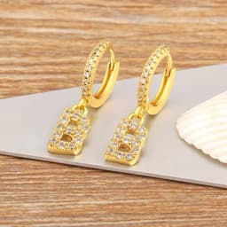 Nidin Hot Sale Initial A-Z Letters Mini Small Hoop Earrings Gold Color Zircon Jewelry Alphabet Fashion Christmas New Year Gift