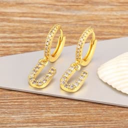 Nidin Hot Sale Initial A-Z Letters Mini Small Hoop Earrings Gold Color Zircon Jewelry Alphabet Fashion Christmas New Year Gift