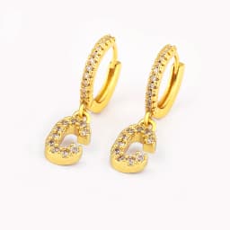 Nidin Hot Sale Initial A-Z Letters Mini Small Hoop Earrings Gold Color Zircon Jewelry Alphabet Fashion Christmas New Year Gift
