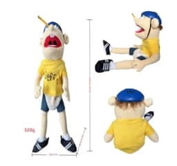 New Jeffy Hand Puppet Plush Children Soft Doll Talk Show Party Props Christmas Doll Plush Toys Puppet Kids Gift