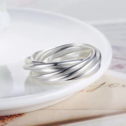 Hoy 925 Sterling Silver Fine Five Circles Ring For Women Fashion Folk-custom Wedding Party Christmas Gift Classic Jewelry