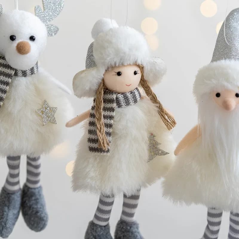 Noel 2022 Christmas Angel Plush Girls Pendant Christmas Tree Ornament Christmas Decoration for Home Xmas Gifts New Year 2023