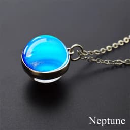Solar System Planet Necklace Moon Earth Jupiter Neptune Mars Venus Mercury Glass Ball Pendant Necklace Fashion Christmas Gift