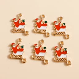 10pcs 16*21mm Enamel Christmas Bell Charms DIY for Bracelets Pendants Earrings Making Creative Gift Charms Jewelry Accessories